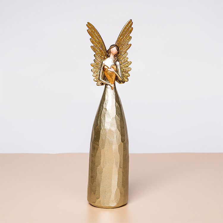 Anđeoska statua nordičkog stila sa motivom srca (Materijal: sintetička smola; Marka: Witt; Kategorija: Smoleni ukrasi; Pokloni: Rođendan, Završetak, Useljenje)