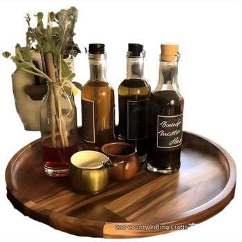 Ēdienu šķīvis japāņu stilā no melnās valrūtas koka, minimālisma stilā, ar logotipa drukāšanu un pielāgošanu, izlaists 2023. gadā.