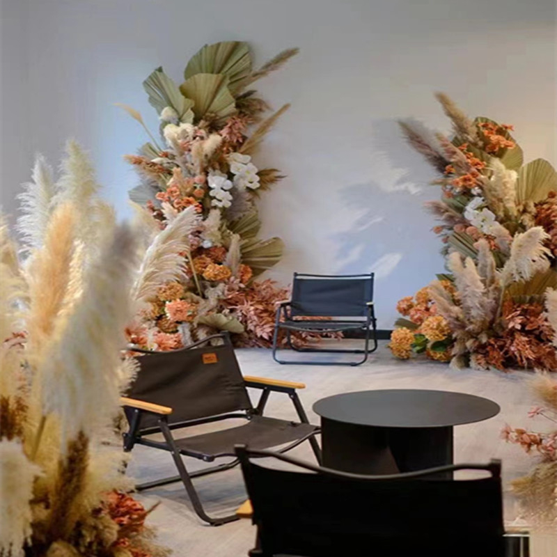 Rėdų džiovintų gėlių puokštė - Madingos tikros gėlės svetainei - Natūralus grindų vidaus dekoras - Medžiaga: Soft PVC; Prekė: Kita; Amatas: Kita; Įvairovė: Kita