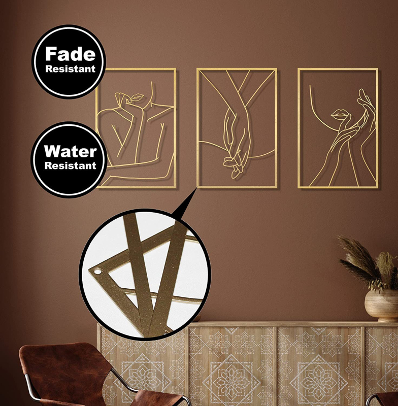 Zidna umjetnost: apstraktna linijska silueta od željeza, Ryder; Materijal: željezo; Stil: moderni minimalistizam; Pogodno za ured