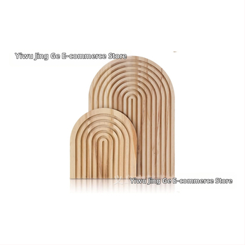 Ξύλινος Δίσκος με Διακόσμηση σε Σχήμα Ουράνιας Αψίδας – Πεύκο, Jingge, Μοντέρνο Μινιμαλιστικό Στυλ, IP Άδεια