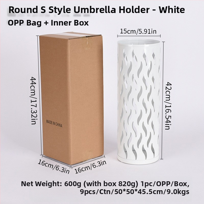 Dzelzs lietussargu uzglabāšanas statīvs, vienkāršs un mūsdienīgs stilā, izlaists 2024. gada rudens, piemērots viesnīcas hallei un mājas uzglabāšanai.