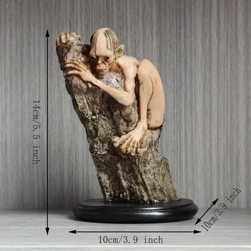 1 komad statua od smole Hobbit Golluma koja se penje uz stablo, dekoracija za unutarnju i vanjsku upotrebu, pogodna za dnevni boravak i spavaću sobu