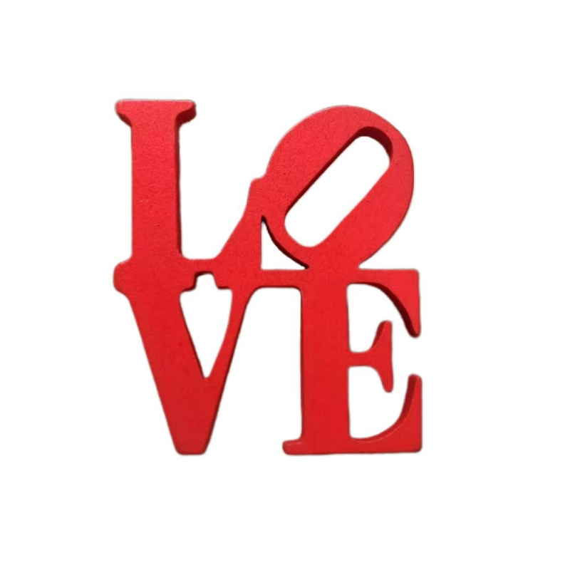 Drvena ukrasna statua slova – trodimenzionalna skulptura za prazničnu kućnu dekoraciju A13