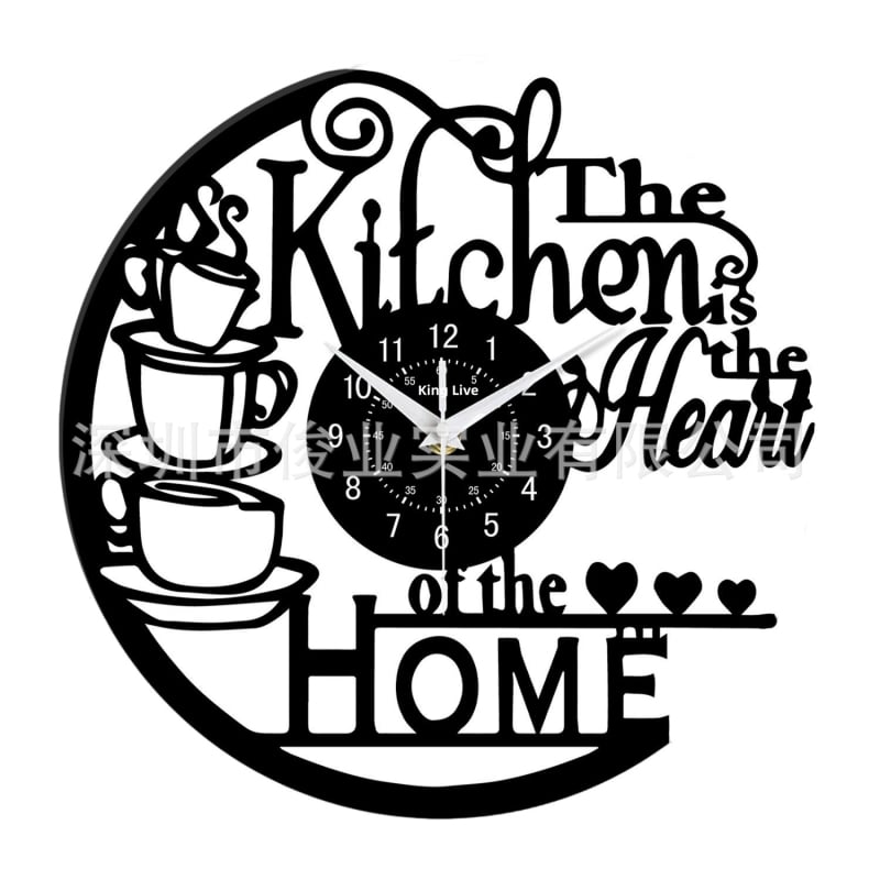 Fali óra - Otthoni téma, kávézó bár dekoráció a konyhába, irodába és a nappaliba - Kvarc szerkezet, Elemes működtetés, Ház anyaga: műanyag, Számlap anyaga: laminált papír, Tükör anyaga: műanyag