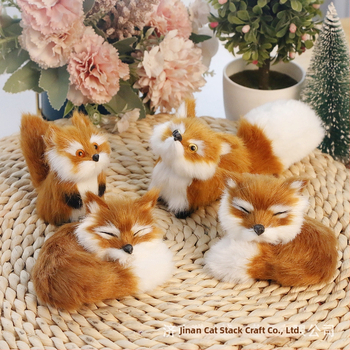 Ρεαλιστική φιγούρα αλεπούς — συνθετική γούνα, φιγούρα ζώου, μάρκα Cat crafts