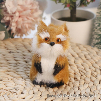 Ρεαλιστική φιγούρα αλεπούς — συνθετική γούνα, φιγούρα ζώου, μάρκα Cat crafts