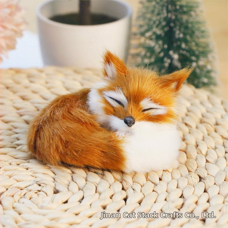 Ρεαλιστική φιγούρα αλεπούς — συνθετική γούνα, φιγούρα ζώου, μάρκα Cat crafts