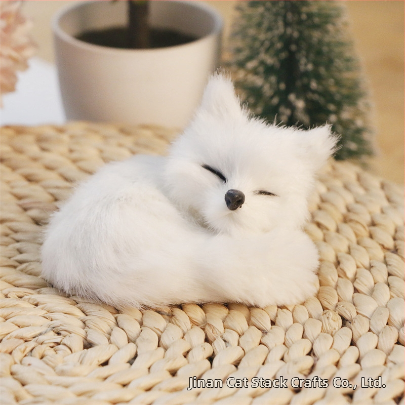 Ρεαλιστική φιγούρα αλεπούς — συνθετική γούνα, φιγούρα ζώου, μάρκα Cat crafts