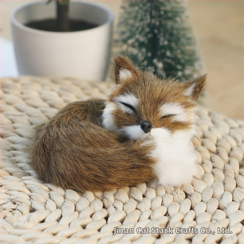 Ρεαλιστική φιγούρα αλεπούς — συνθετική γούνα, φιγούρα ζώου, μάρκα Cat crafts