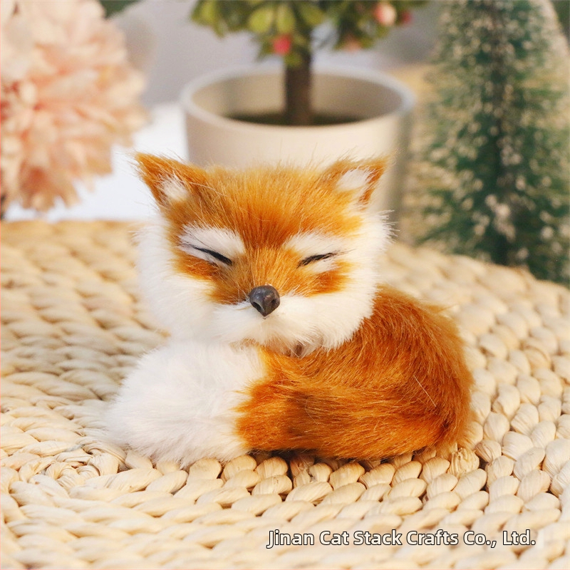 Ρεαλιστική φιγούρα αλεπούς — συνθετική γούνα, φιγούρα ζώου, μάρκα Cat crafts
