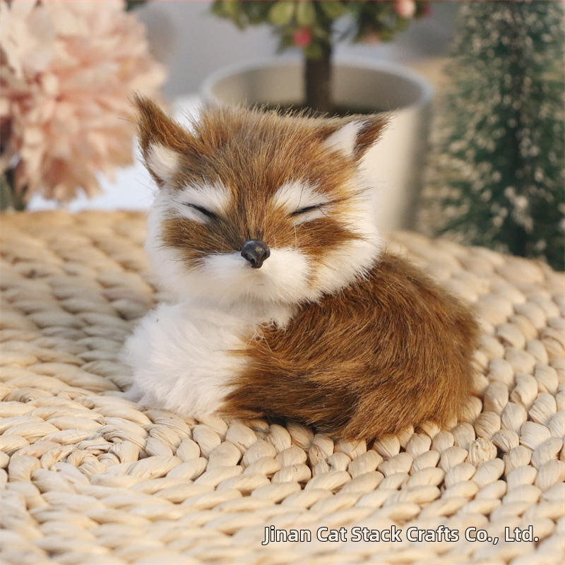 Ρεαλιστική φιγούρα αλεπούς — συνθετική γούνα, φιγούρα ζώου, μάρκα Cat crafts