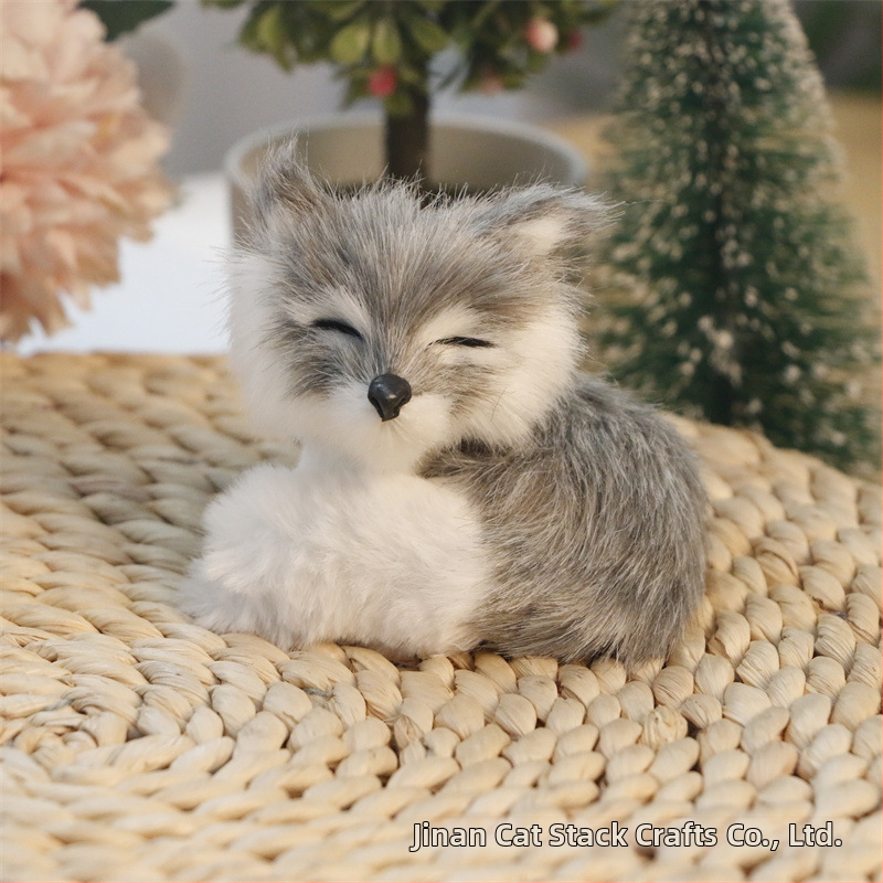 Ρεαλιστική φιγούρα αλεπούς — συνθετική γούνα, φιγούρα ζώου, μάρκα Cat crafts