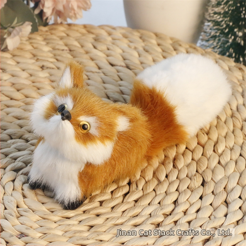 Ρεαλιστική φιγούρα αλεπούς — συνθετική γούνα, φιγούρα ζώου, μάρκα Cat crafts