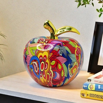 Украшение под формата на ябълка от смола, печатен модел плод за домашна декорация, ръчни изделия от смола