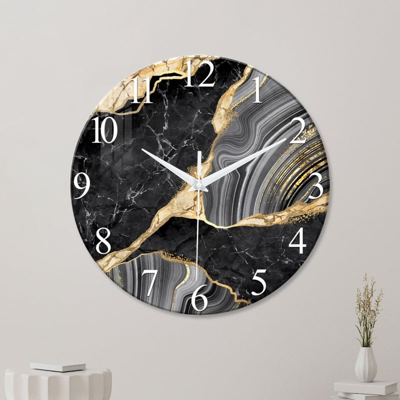 Rongke falióra márványmintás, edzett üveg, kvarc mechanizmus LongDeLi5188S, modell BL133, 4 mm vastagság