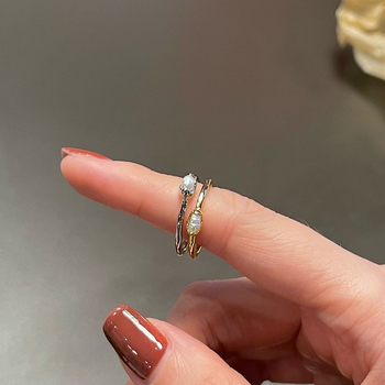 RONERAI Δαχτυλίδι για γυναίκες — Μέταλλο, Γεωμετρικό στυλ, Ηλεκτροπλατίωση