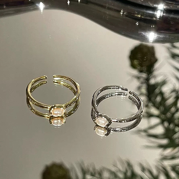 RONERAI Δαχτυλίδι για γυναίκες — Μέταλλο, Γεωμετρικό στυλ, Ηλεκτροπλατίωση