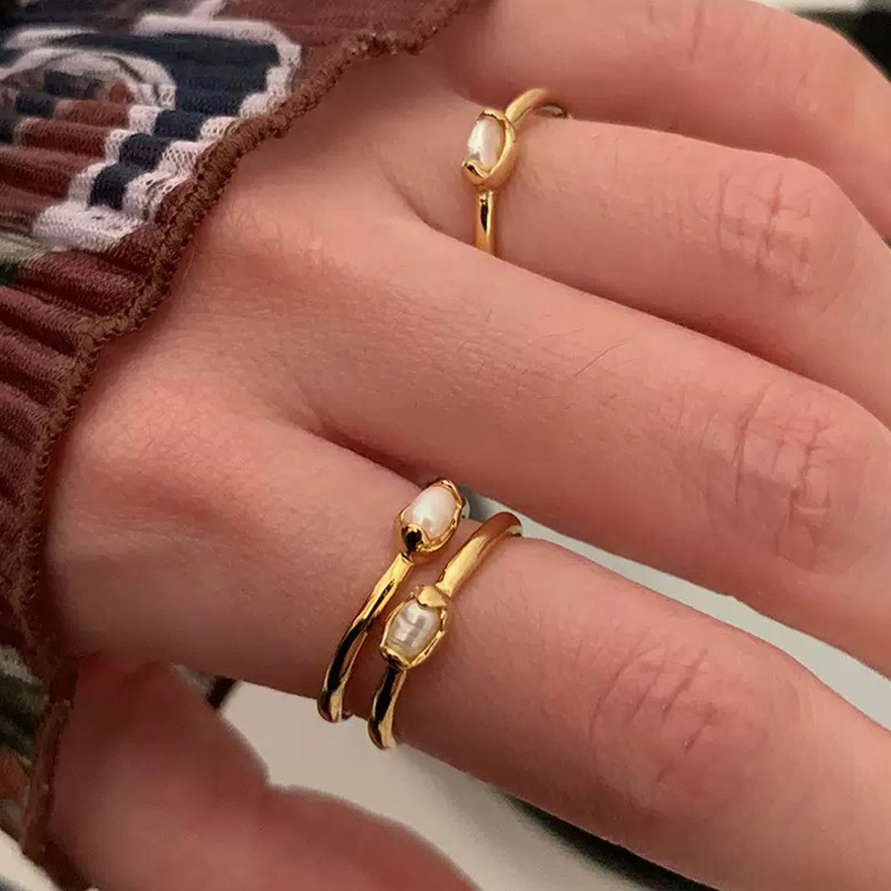 RONERAI prsten za žene — metal, geometrijski stil, elektroplating