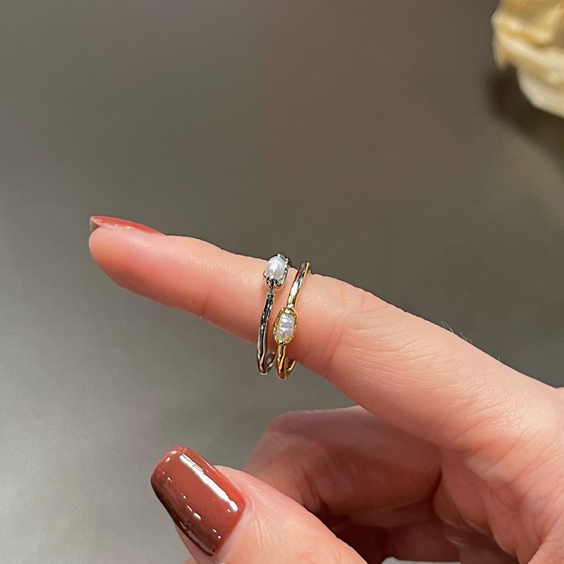 RONERAI prsten za žene — metal, geometrijski stil, elektroplating