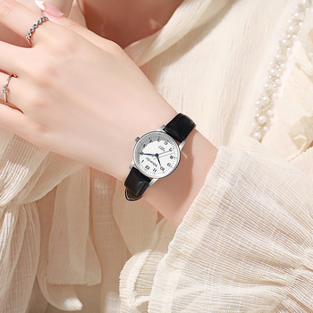 DOUKOU φοιτητικό ρολόι Quartz με παγκόσμια ώρα, λουράκι από συνθετικό δέρμα, για ζευγάρια