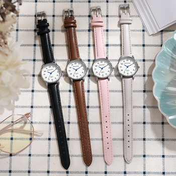 DOUKOU φοιτητικό ρολόι Quartz με παγκόσμια ώρα, λουράκι από συνθετικό δέρμα, για ζευγάρια