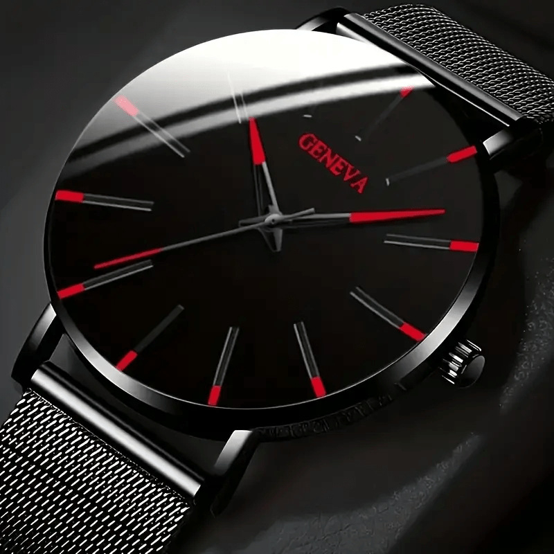 GENEVA muški set satova, 4 komada, kvarcni mehanizam, kućište od legure, mineralo staklo, svjetleći brojčanik