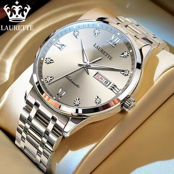 Laurette мъжки кварцов часовник, модел SL28, водоустойчив 30M, луминесцентен циферблат, календар и ден от седмицата
