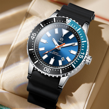 Мъжки кварцов часовник Schniga – водоустойчив 30 м, аналогов дисплей, силиконов ремък, корпус от сплав, минерално подсилено стъкло, спирална корона