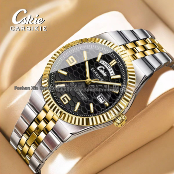 CS028 Ανδρικό μηχανικό ρολόι με φωτεινό καντράν, μηχανική κίνηση, οθόνη δεικτών και αριθμών, αδιάβροχο 30M, κάσα από ανοξείδωτο ατσάλι