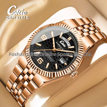 CS028 Ανδρικό μηχανικό ρολόι με φωτεινό καντράν, μηχανική κίνηση, οθόνη δεικτών και αριθμών, αδιάβροχο 30M, κάσα από ανοξείδωτο ατσάλι