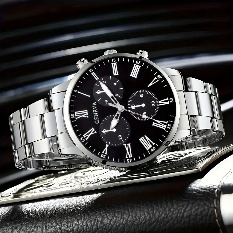 Rclock Ανδρικό ρολόι Quartz με ατσάλινο λουρί, GL68 μηχανισμός, μεταλλική κάσα, στρογγυλός καντράν