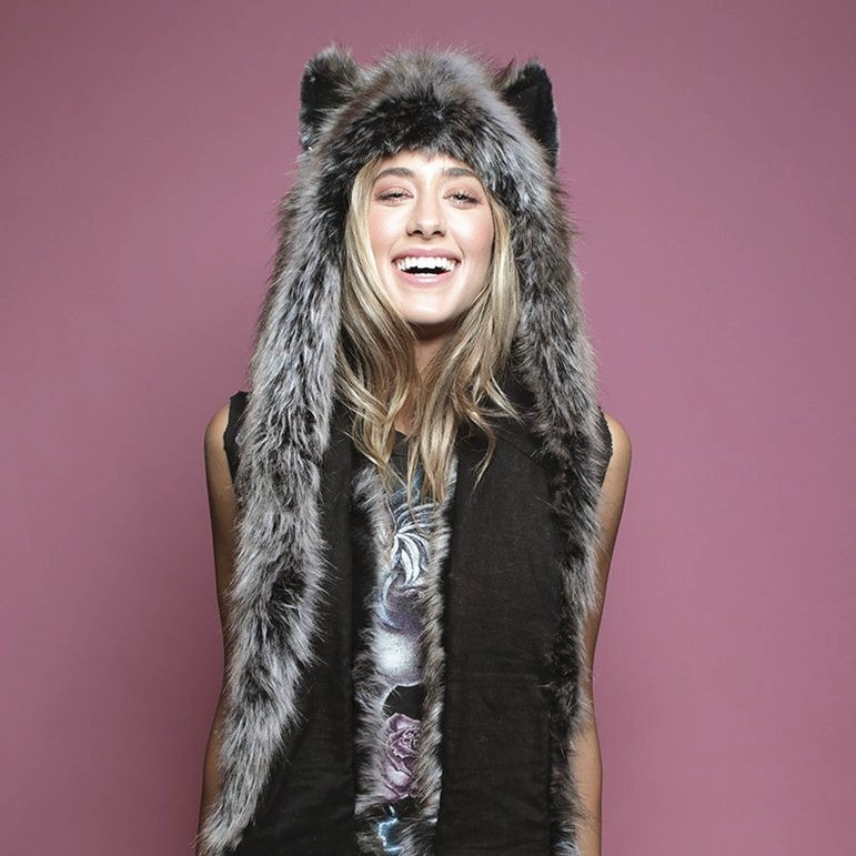 Комплект шапка, шал и ръкавици от изкуствен пух с плюшен животински мотив, три части: шапка, шал и ръкавици, тай дай обработка, унисекс за възрастни