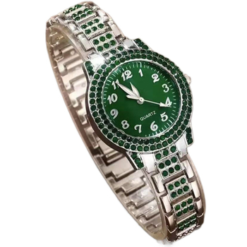 Silver Glow 5 τεμαχίων σετ γυναικείου ρολογιού και κοσμημάτων, καρδιάς σχήματος, μηχανισμός Quartz, World Time, περίβλημα και λουράκι από κράμα