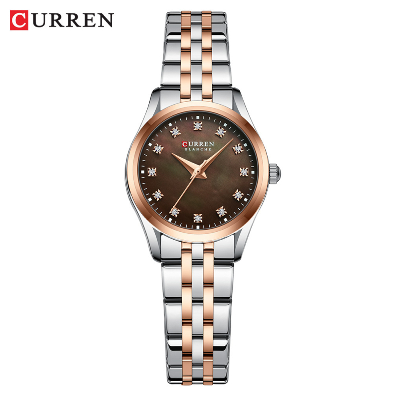 Curren 9111 Ženski ultra-tanki sat s rhinestones, 30M vodootporan, kvarcni mehanizam (Miyota/Seiko PC32)
