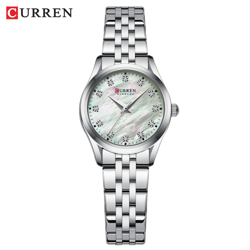 Curren 9111 Ženski ultra-tanki sat s rhinestones, 30M vodootporan, kvarcni mehanizam (Miyota/Seiko PC32)