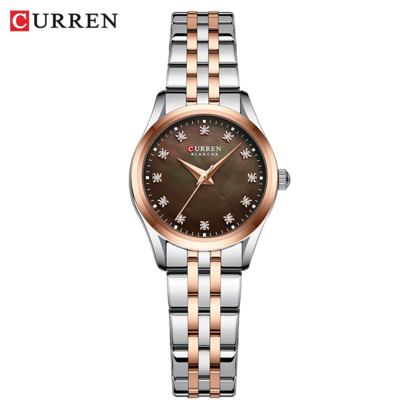 Curren 9111 Ženski ultra-tanki sat s rhinestones, 30M vodootporan, kvarcni mehanizam (Miyota/Seiko PC32)