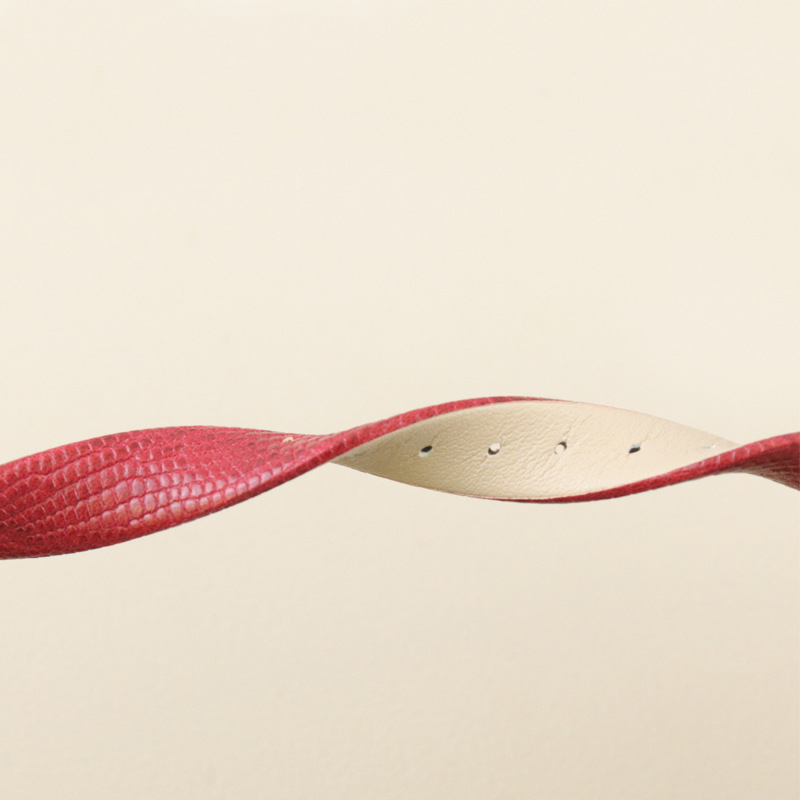 Remen za sat s uzorkom reptila, ultra tanak, mekan, vodootporan i prozračan, PU materijal (Podrijetlo: Foshan; Materijal remena: PU; Sezona: proljeće 2024; Stil: osobni trend)