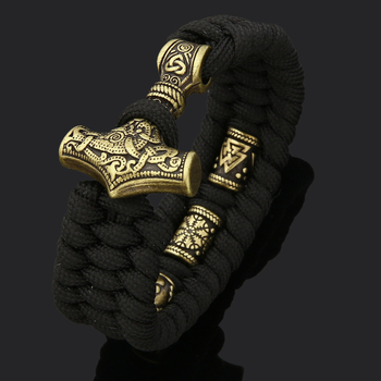 Βραχιόλι για άνδρες - Viking Thor`s Hammer motif, ανοξείδωτο ατσάλι, γυαλιστερό, 60 g, άνοιξη 2023