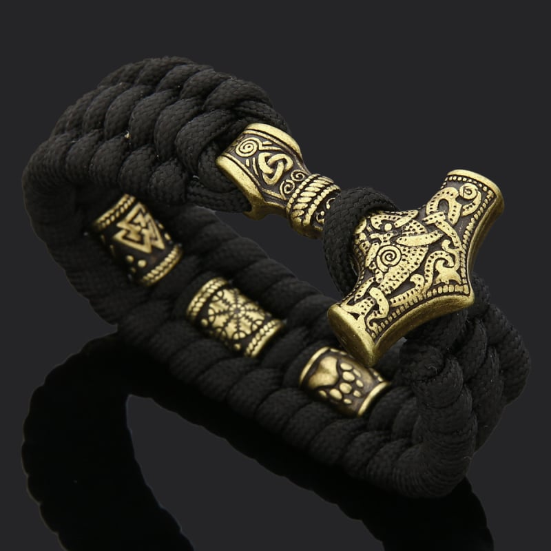 Βραχιόλι για άνδρες - Viking Thor`s Hammer motif, ανοξείδωτο ατσάλι, γυαλιστερό, 60 g, άνοιξη 2023