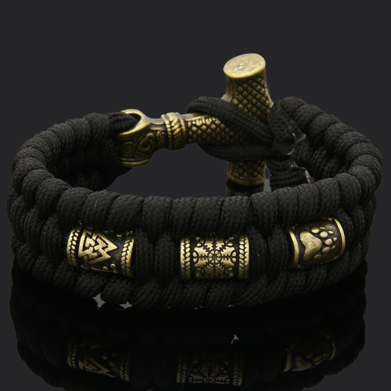 Βραχιόλι για άνδρες - Viking Thor`s Hammer motif, ανοξείδωτο ατσάλι, γυαλιστερό, 60 g, άνοιξη 2023