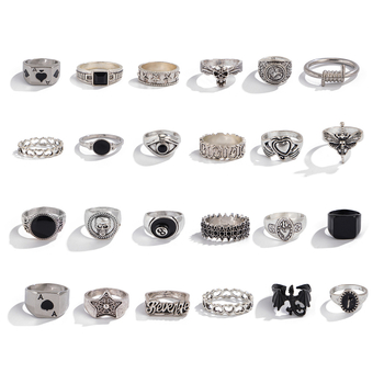 Prsteni – legura, geometrijski oblik, elektroplatiranje, muški modni ručni nakit