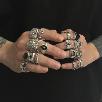 Δαχτυλίδια – κράμα, γεωμετρικό σχήμα, ηλεκτροεπιχρύσωμα, ανδρικά κοσμήματα χεριού