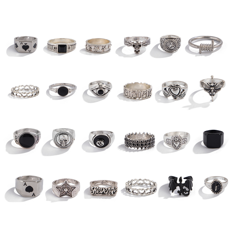 Prsteni – legura, geometrijski oblik, elektroplatiranje, muški modni ručni nakit