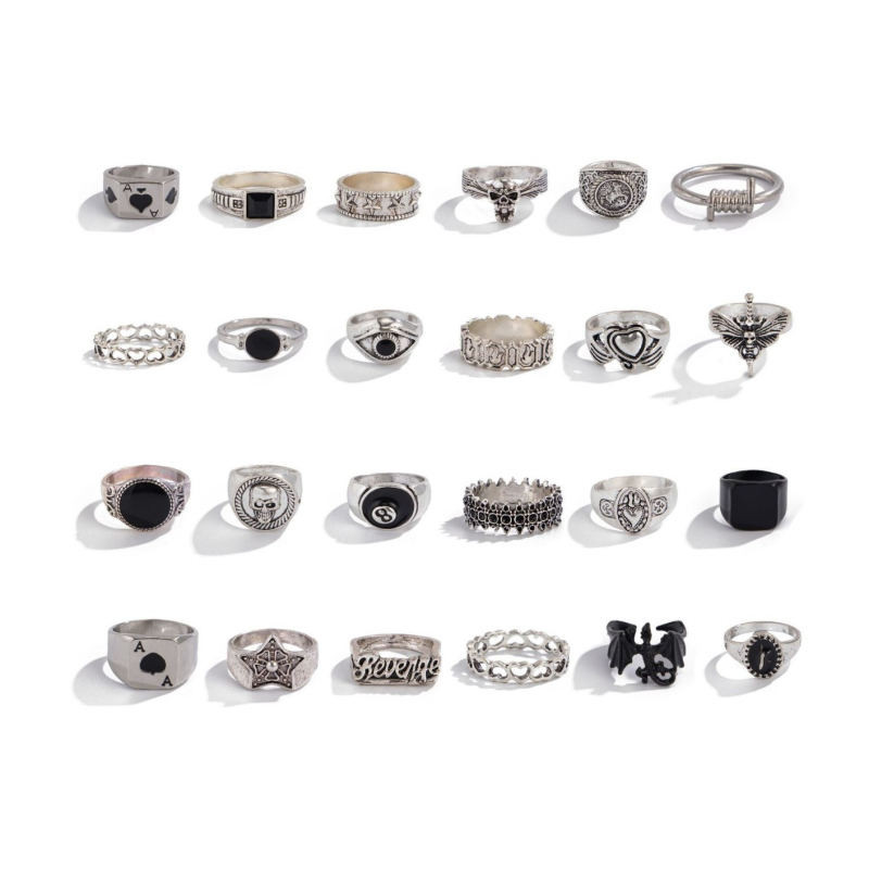 Prsteni – legura, geometrijski oblik, elektroplatiranje, muški modni ručni nakit