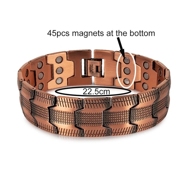 Réz karkötő geometriai mintával uniszex divat OL stílusban (felület antik módszerrel; Shenzhen eredet)