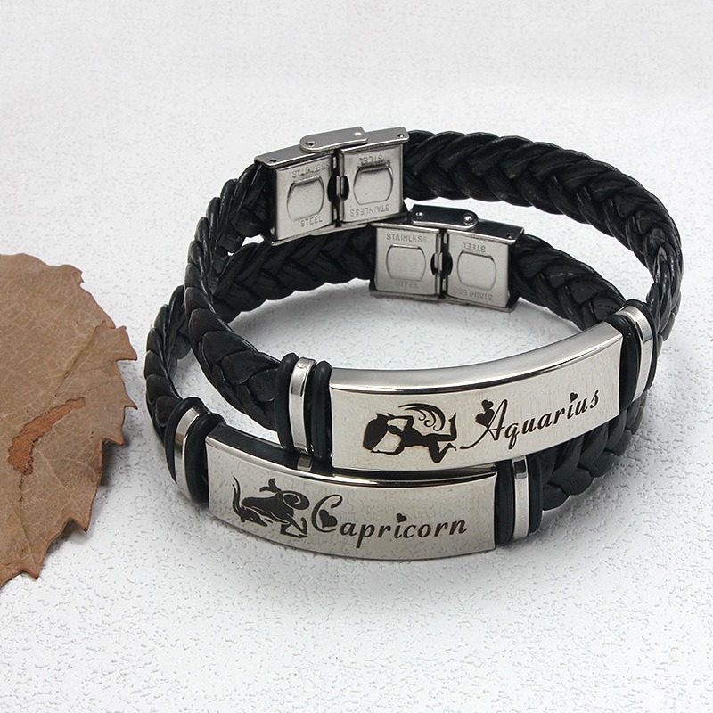 Rozsdamentes acél gravírozott karkötő konstelláció alakú, uniszex retro stílus, elektroplattált, őszi 2024