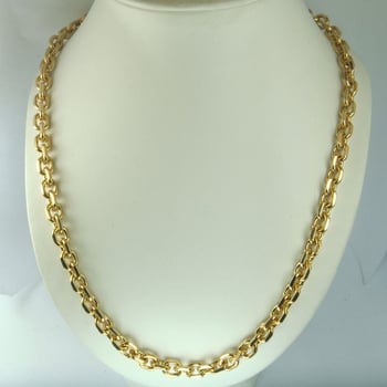 Ανδρικό κολιέ από χαλκό με παχύ επίχρισμα κενού, αλυσίδα 0 Word Chain, γεωμετρικό στυλ