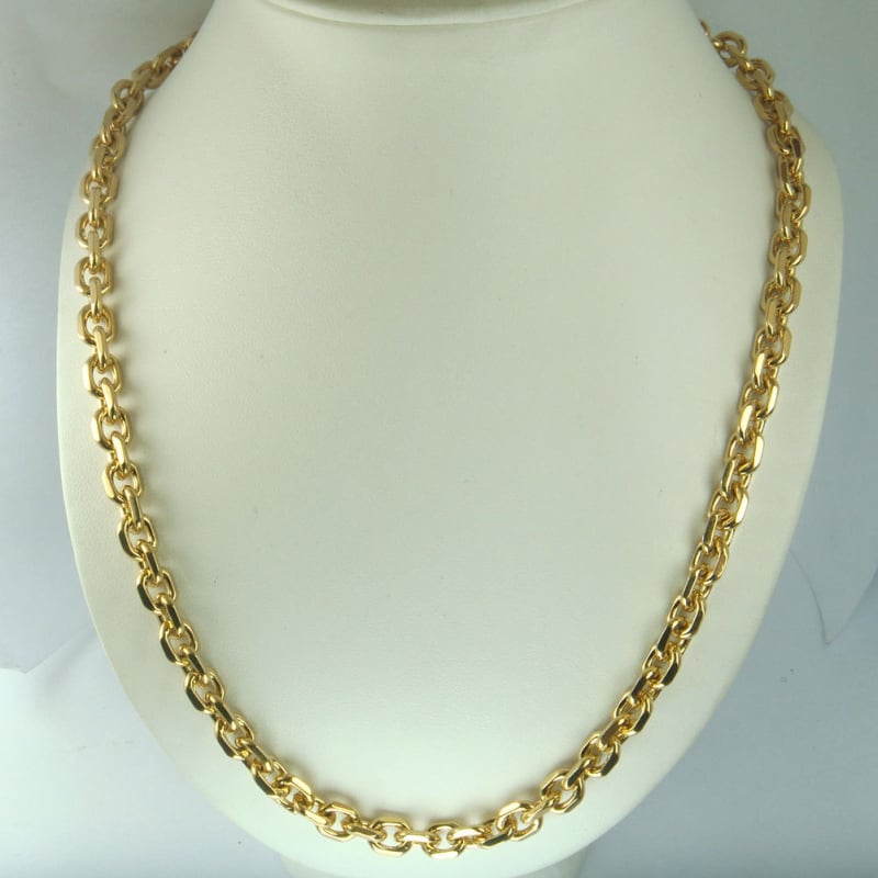 Muško bakreno ogrlica s vakuumskim debelim premazom, lanac 0 Word Chain, geometrijski stil