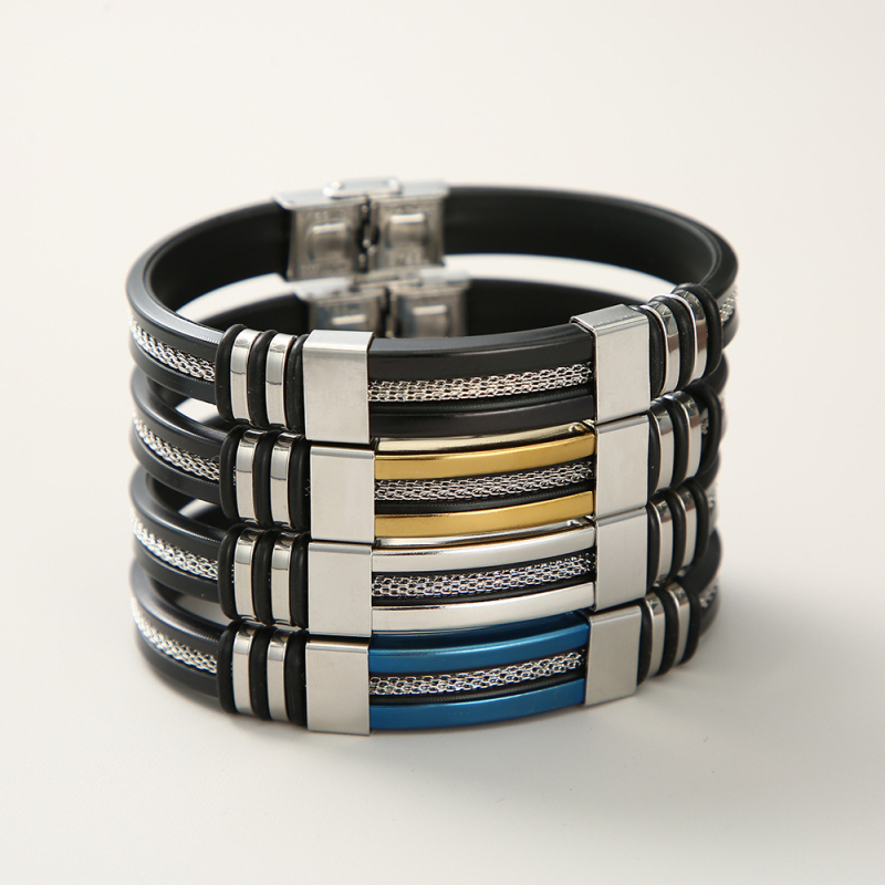 Hip-hop narukvica od titan čelika, ručno izrađena, unisex, geometrijski stil